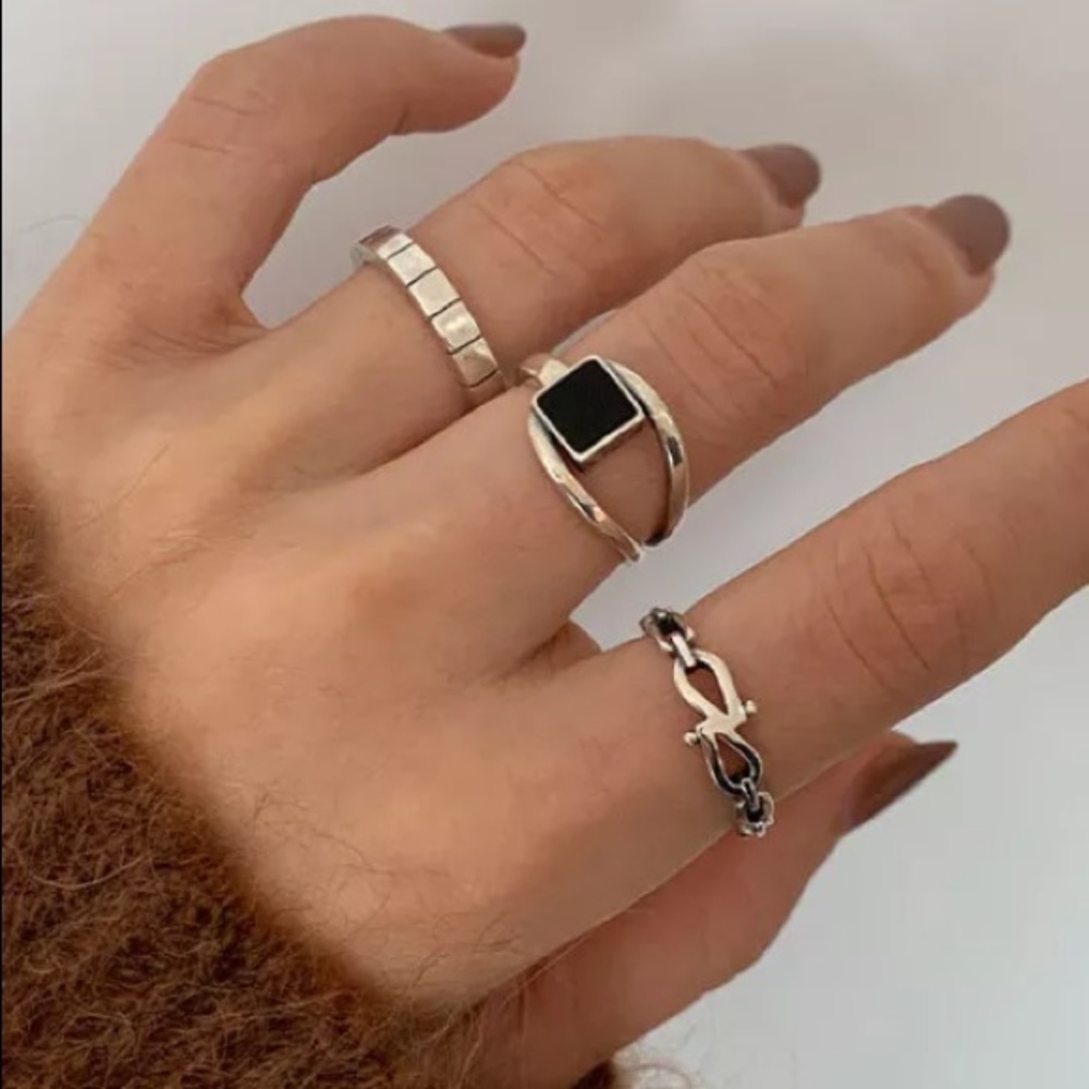🖤Insta black sterling silver ring - Picture 4 of 7
